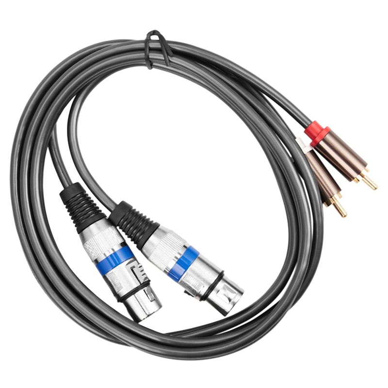 4X Hifi Audio Cable 2 Rca Male To Xlr 3 Pin Female Mixing Console Amplifier Dual Xlr To Dual Rca Shileded Cable 1.5M